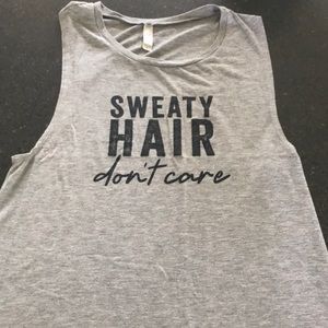 Sweaty hair don’t care tank